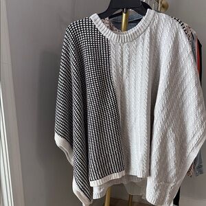 Women's Black and White Sweater